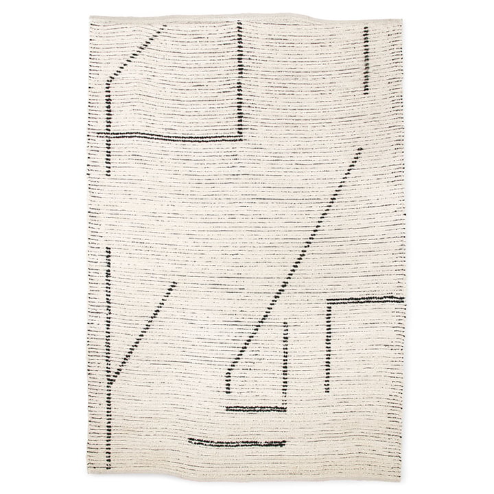 Het handgeweven tapijt katoen van HKliving , 200 x 300 cm, creme / houtskool