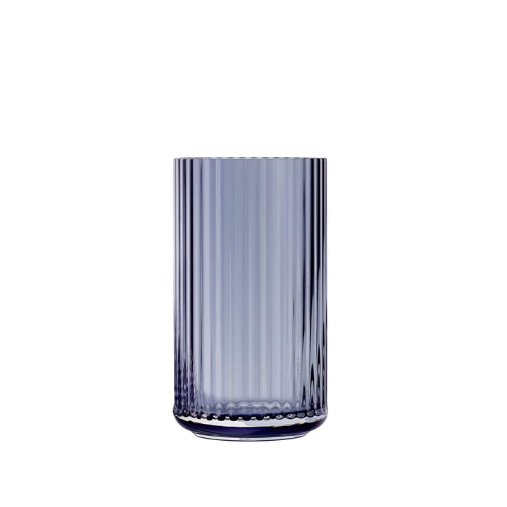 Glazen vaas H 12,5 cm van Lyngby Porcelæn in midnight blue