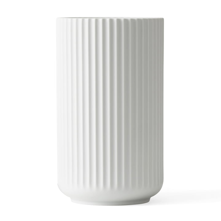 Lyngbyvase van Lyngby Porcelæn in wit, H 31 cm