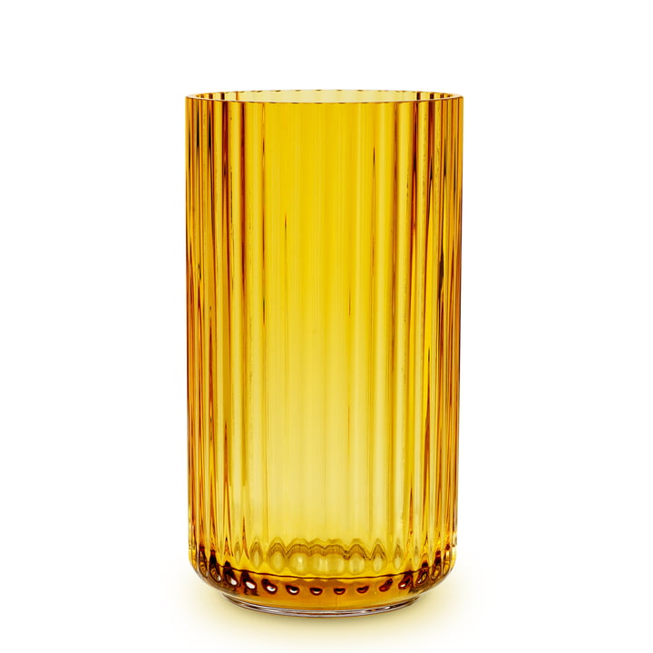 Glazen vaas H 31 cm van Lyngby Porcelæn in amber