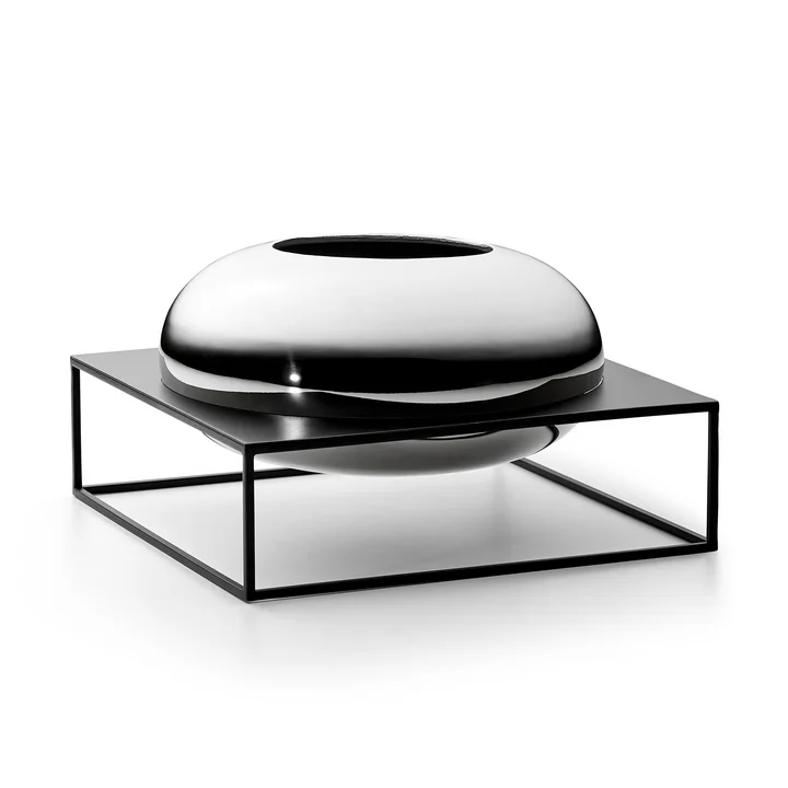 Solero Vaas XL in voet van Philippi in zilver / zwart