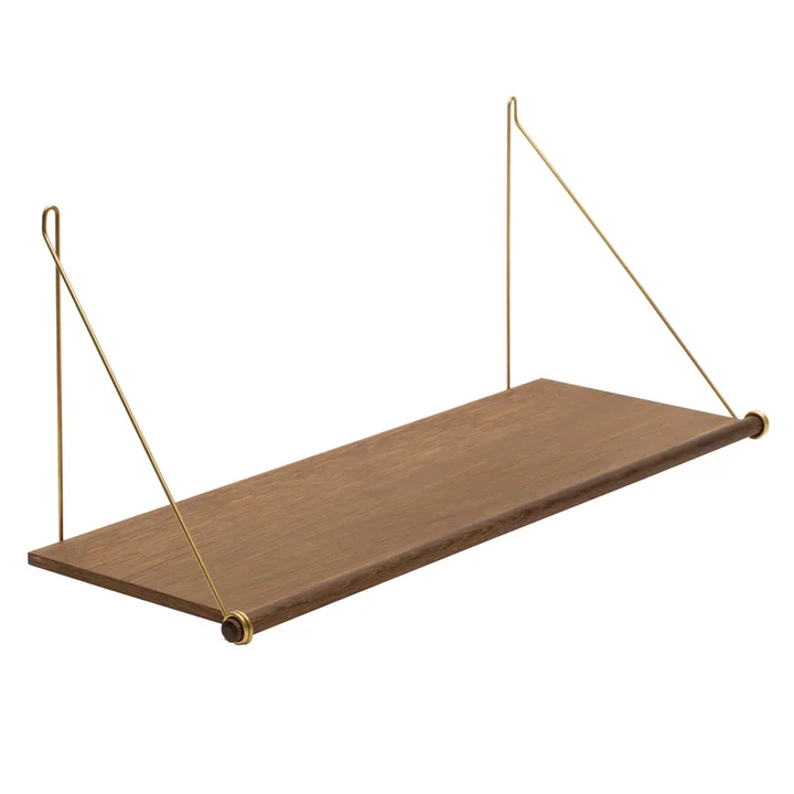 Loop Shelf van We Do Wood gerookt eiken / messing