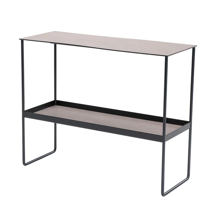 Console tafel van Lind DNA in staal zwart / Bull warm grey
