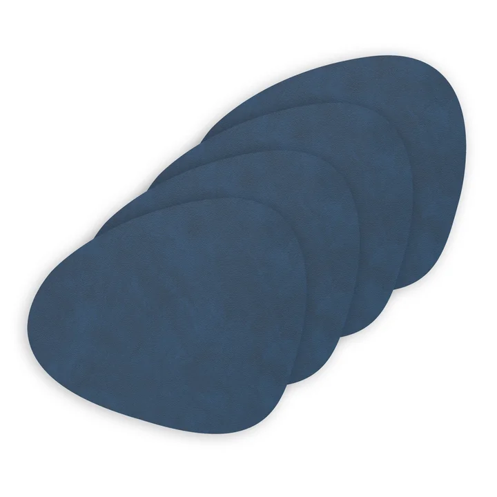 Glasuntersetzer Curve van Lind DNA in Nupo midnight blue (set van 4)