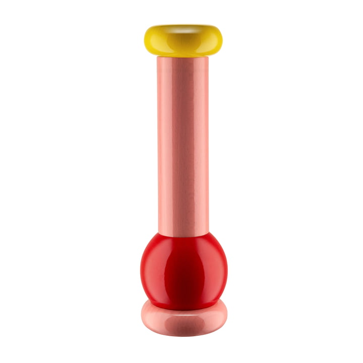 Twergi Pepermolen MP0210 van Alessi in de kleurencombinatie roze/rood/geel