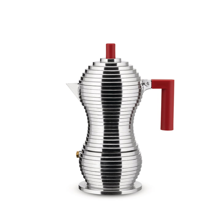Pulcina Espressomachine 15 cl van Alessi in zilver / rood