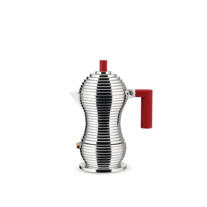 Pulcina Espressomachine 7 cl van Alessi in zilver / rood