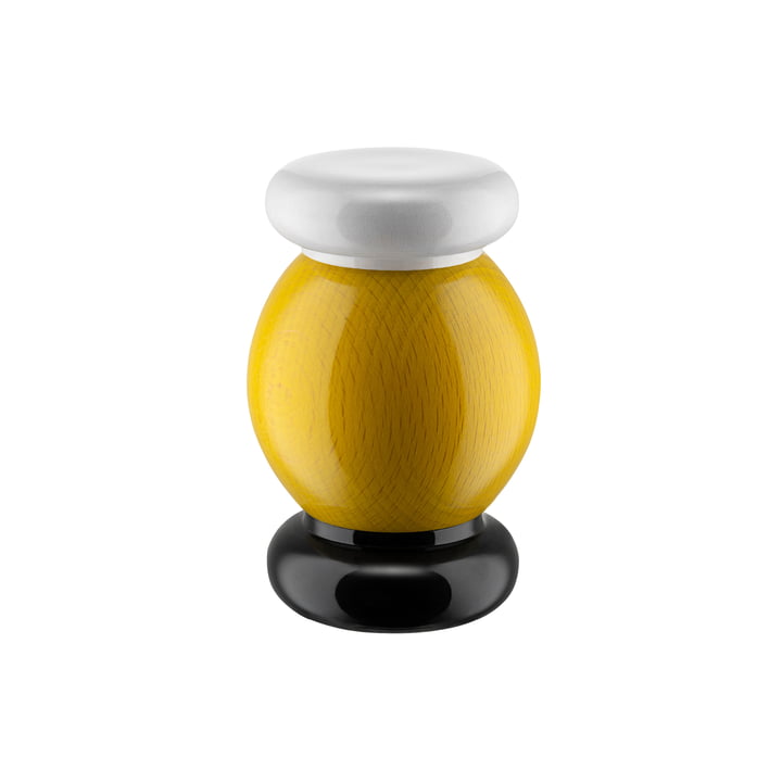 Twergi peper/zout en kruidenmolen ES18 van Alessi in geel / zwart / wit
