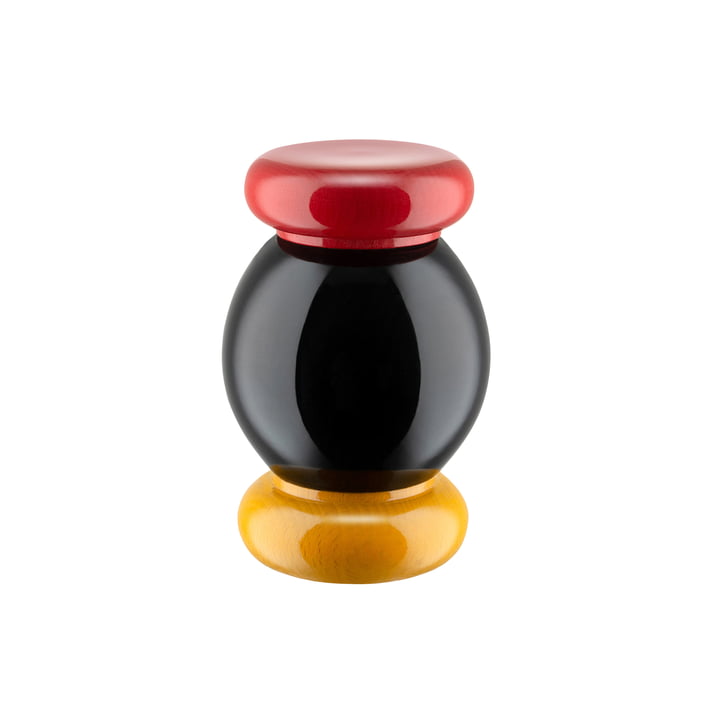 Twergi Peper/zout en kruidenmolen ES18 van Alessi in zwart / geel / rood