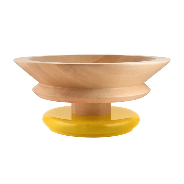 Twergi schaal Ø 30 cm van Alessi gemaakt van lindehout naturel / geel