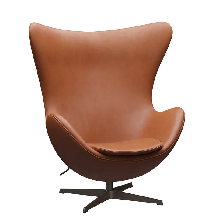 De Egg Chair van Fritz Hansen , bruin-brons / Grace leer walnoot