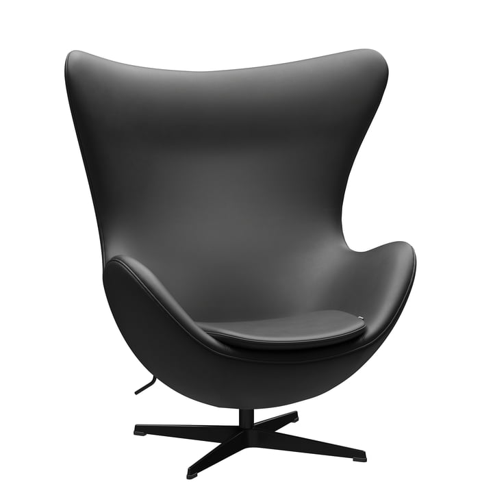 De Egg Chair van Fritz Hansen , zwart / Essential leer zwart