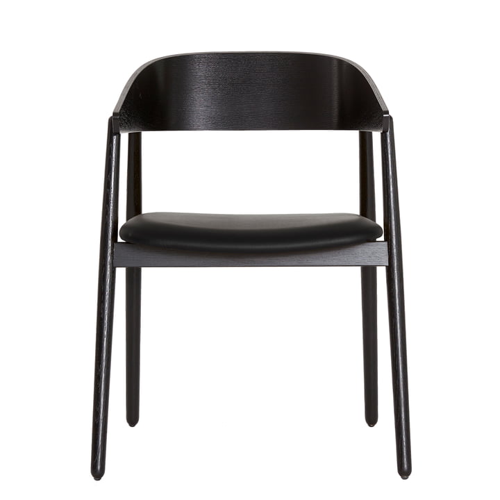 Andersen Furniture - AC2 Stoel, zwart gelakt eiken / zwart leer