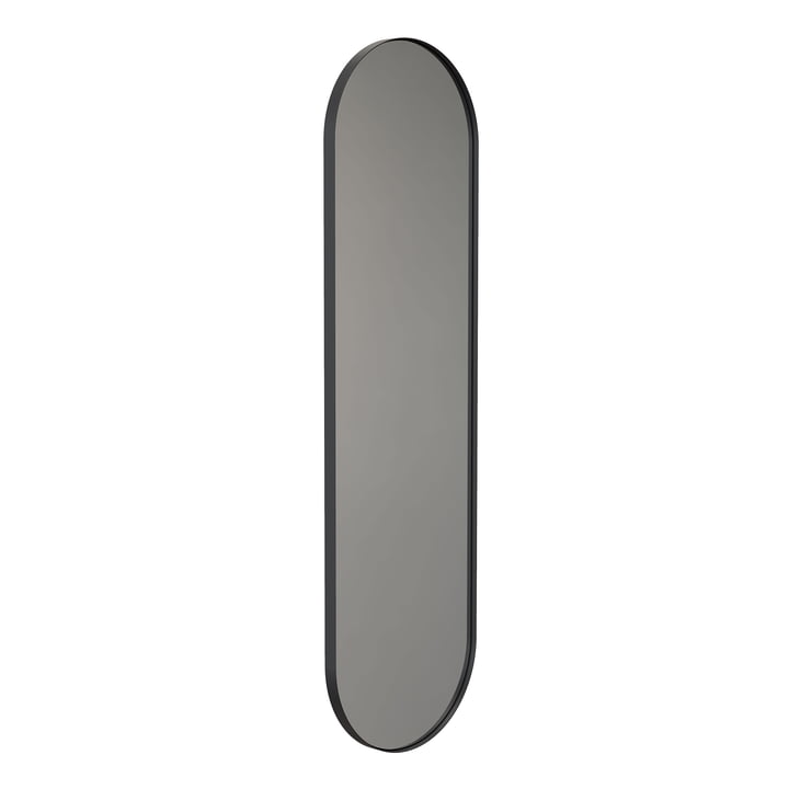 De Unu Wandspiegel 4139 van Frost met ovale lijst, 40 x 140 cm, zwart