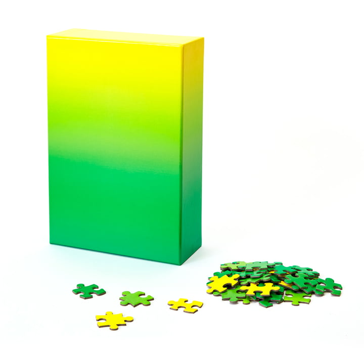 Gradiënt Puzzle van Areaware in groen / geel
