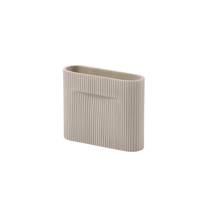 Ridge Vaas H 16,5 cm van Muuto in beige