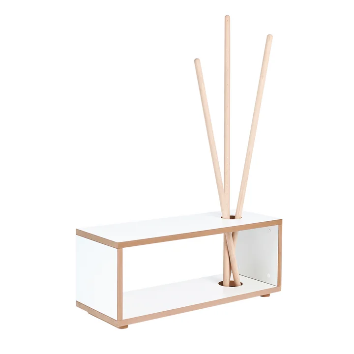 ordnung Kinderkledingkast en -bankje van Tojo in wit / beuk