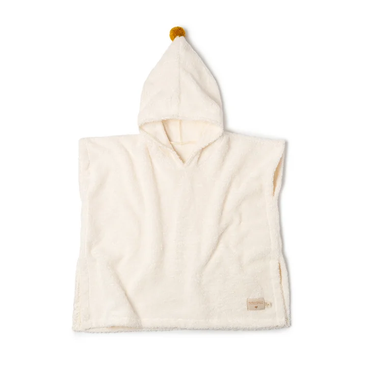 De So cute babybad poncho van Nobodinoz, 55 x 58 cm, natural