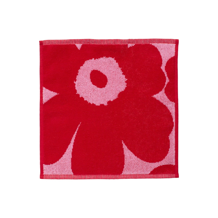 Marimekko - Unikko Mini - handdoek 30 x 30 cm, roze / rood