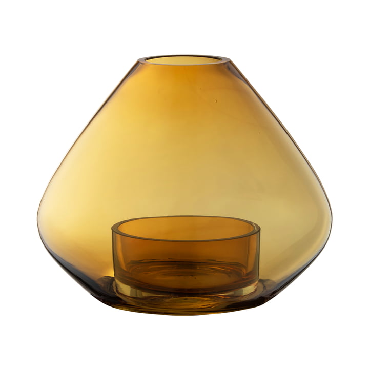 De Uno Windlicht en vaas van AYTM , Ø 25,9 x H 21 cm, barnsteen