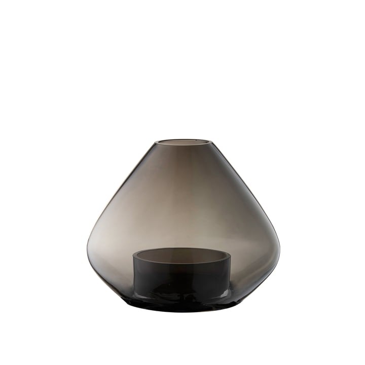 De Uno Windlicht en vaas van AYTM , Ø 14,5 x H 11,5 cm, zwart