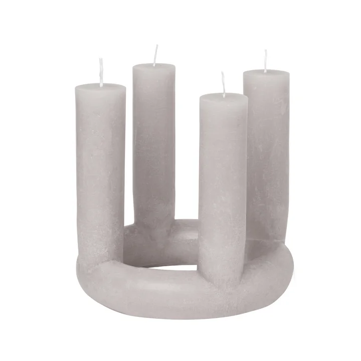 Broste Copenhagen - Lucia Adventskaars, h 18 x Ø 20 cm, regenachtige dag