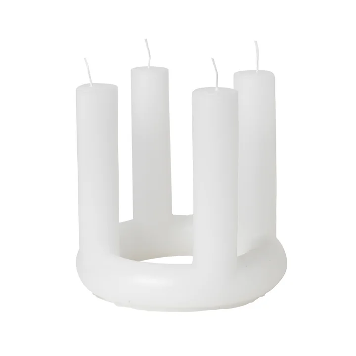 Broste Copenhagen - Lucia Adventskaars, h 18 x Ø 20 cm, zuiver wit
