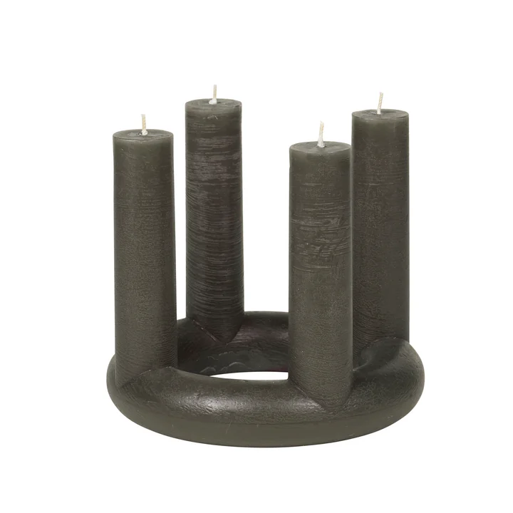 Broste Copenhagen - Lucia Adventskaars, h 18 x Ø 20 cm, druivenblad