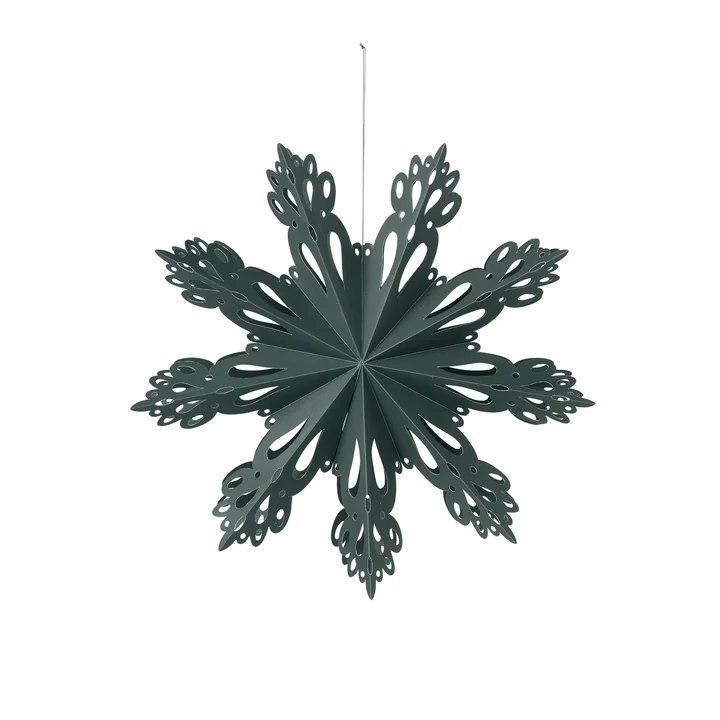Broste Copenhagen - Christmas Snowflake Decoratieve hanger, Ø 30 cm, deep forest