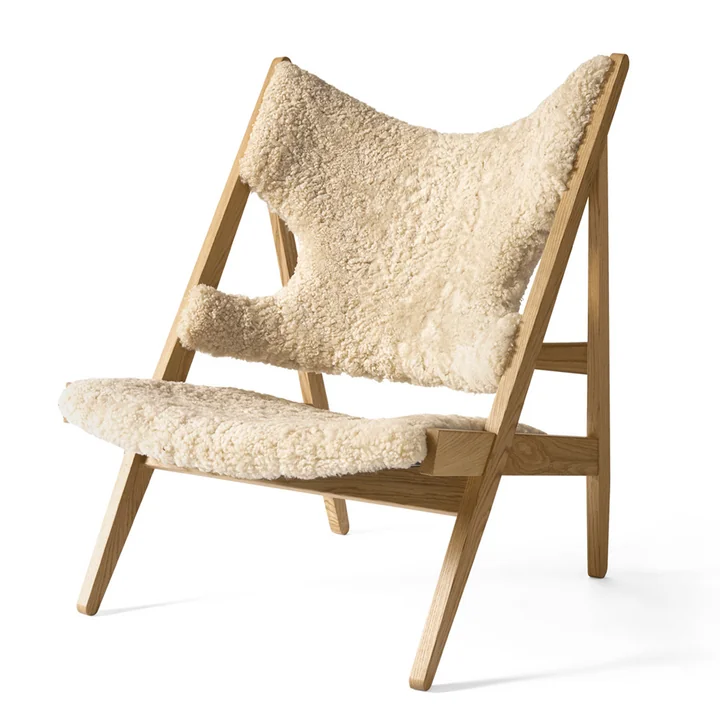 Audo - Knitting Chair, natuurlijke eik / Schapenvacht Krullend