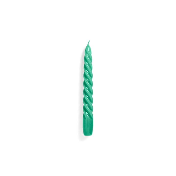 Spiral Staalkaars H 20 cm van Hay in de kleur groen