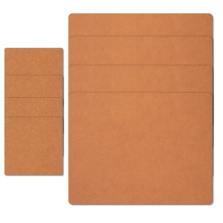 Geschenkset Square L , Core gevlekt naturel (4 placemats + 4 glazen onderzetters) van Lind DNA
