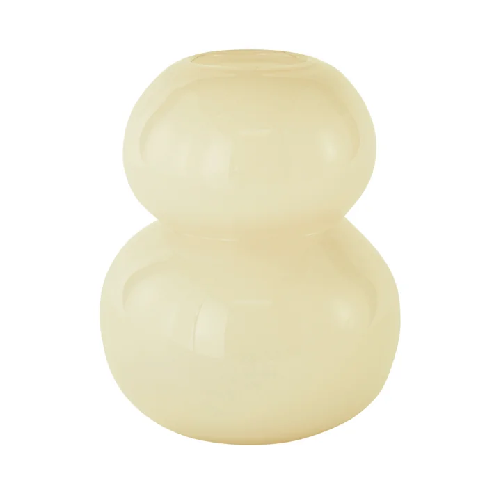 Lasi Vaas groot, H 30 cm van OYOY in vanille