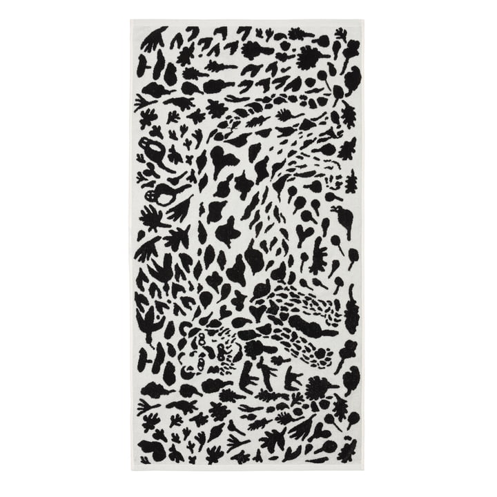 Oiva Toikka Badhanddoek 70 x 140 cm van Iittala in Cheetah zwart / wit