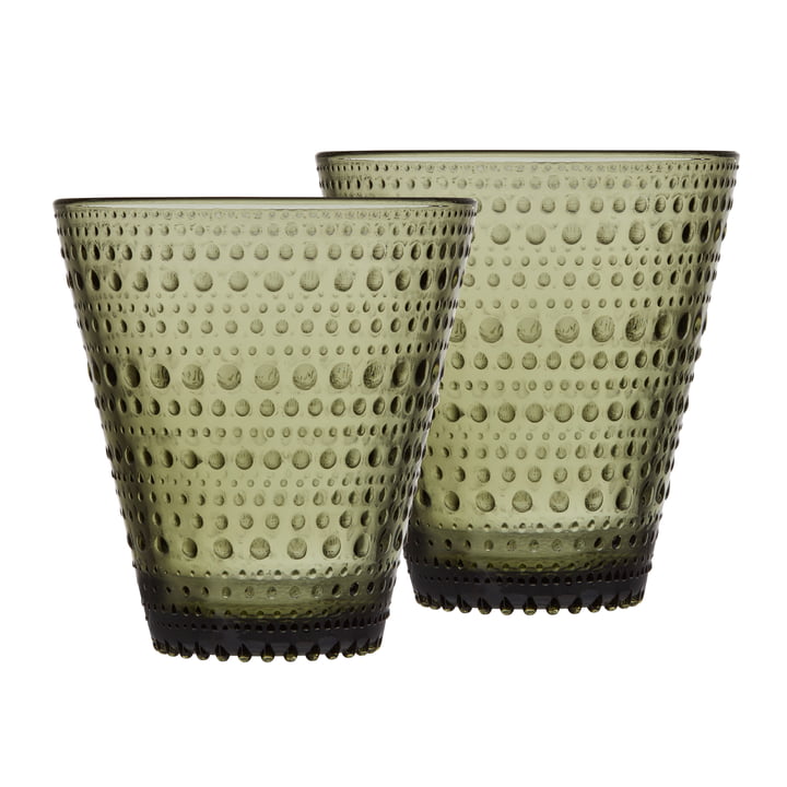 Kastehelmi Drinkglas 30 cl van Iittala in mosgroen (set van 2)