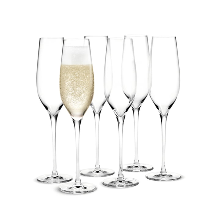 Cabernet Champagneglazen in een set van 6 van Holmegaard