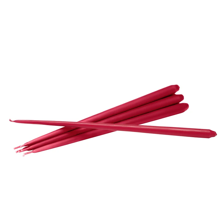 Kaarsen by Ester & Erik (set van 6) van Stoff Nagel in rood