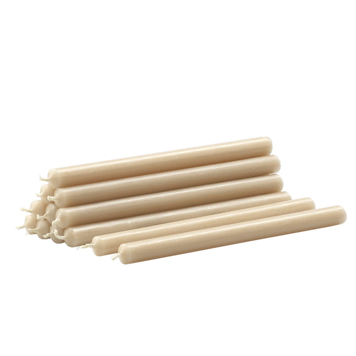 Paraffinekaarsen (set van 12) van Stoff Nagel in beige