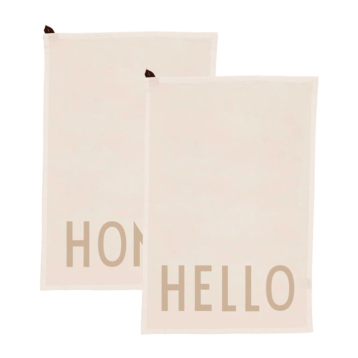 Favourite Theedoek in Hello / Home, gebroken wit (set van 2) van Design Letters
