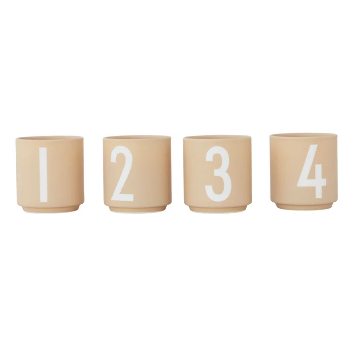 Porseleinen mini mok (set van 4) van Design Letters in beige