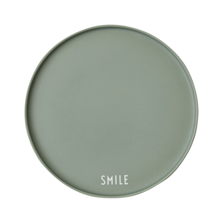 AJ Favourite Porseleinen bord van Design Letters in Smile / groen