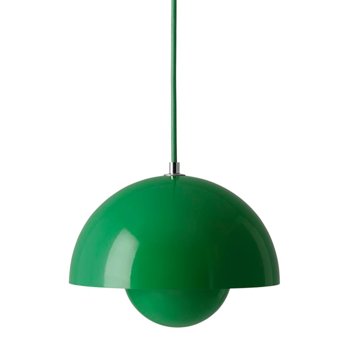 FlowerPot Hanglamp VP1 van & Tradition in het kleurensignaal groen