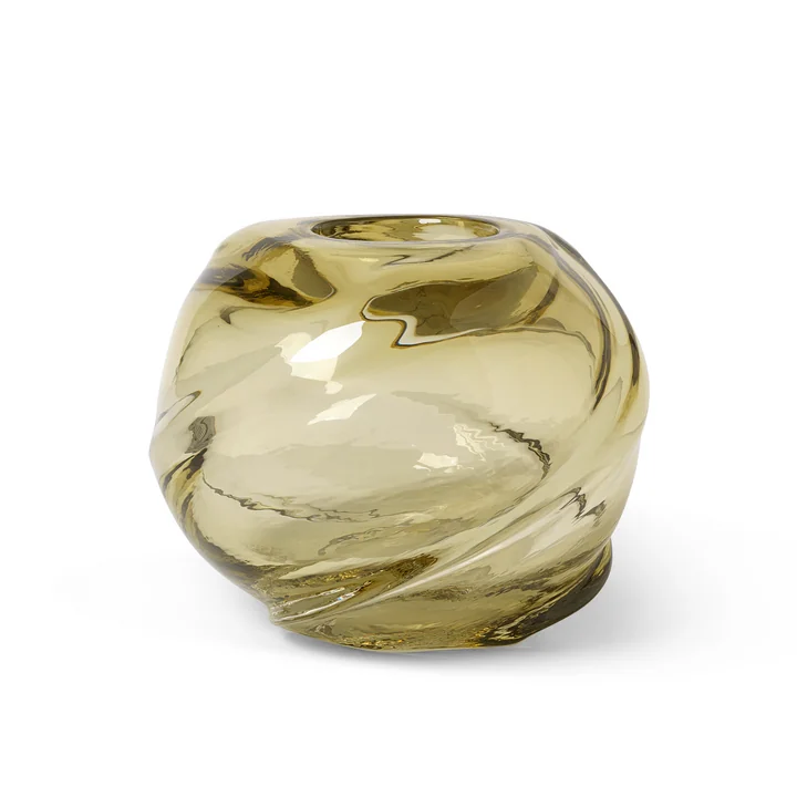 Water Swirl Vaas van Ferm Living in de kleur lichtgeel