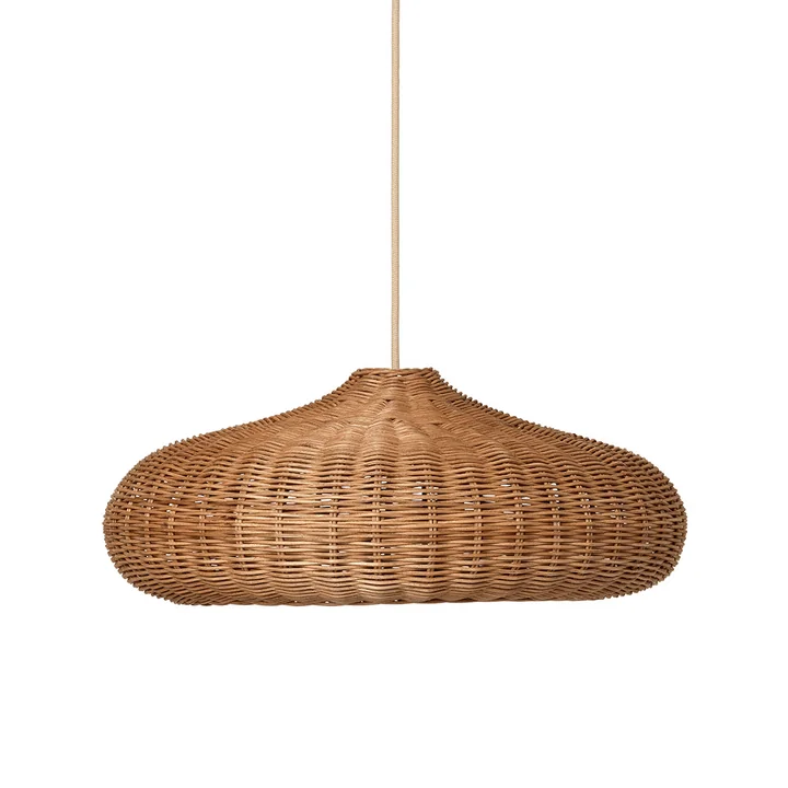 Rotan lampenkap van Ferm Living in de versie Disc nature