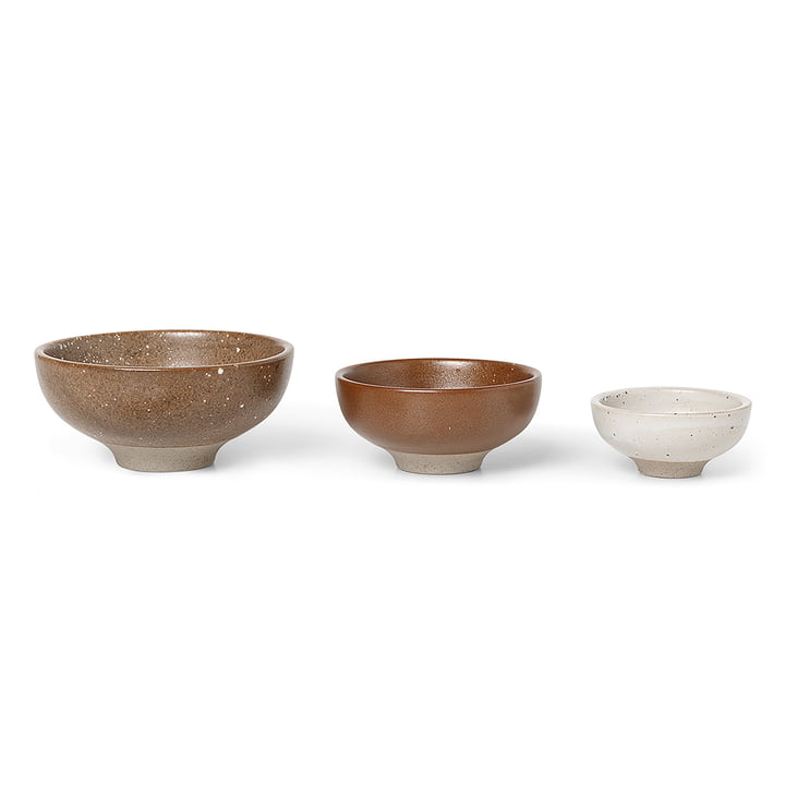 Petite Bowls van ferm Living in het design wit/bruin
