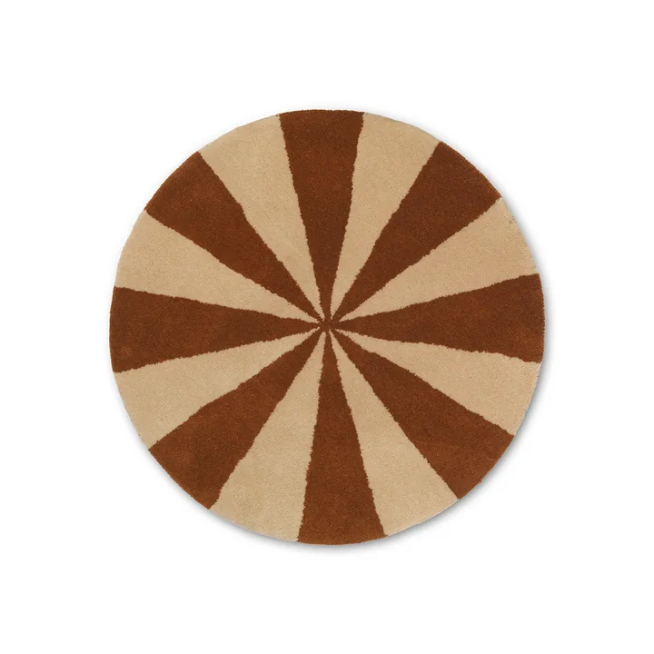 Arch Getuft tapijt van Ferm Living in het dessin baksteenrood / off-white