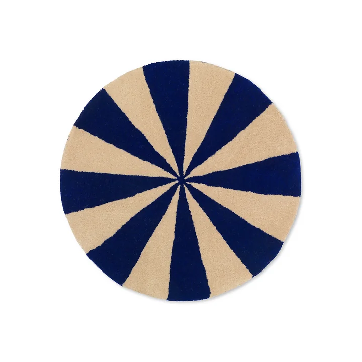 Arch Getuft tapijt van Ferm Living in het dessin blauw / off-white