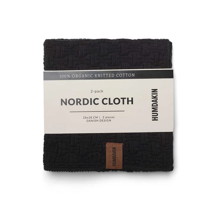 Nordic Vaatdoek, 28 x 28 cm van Humdakin in coal (set van 2)