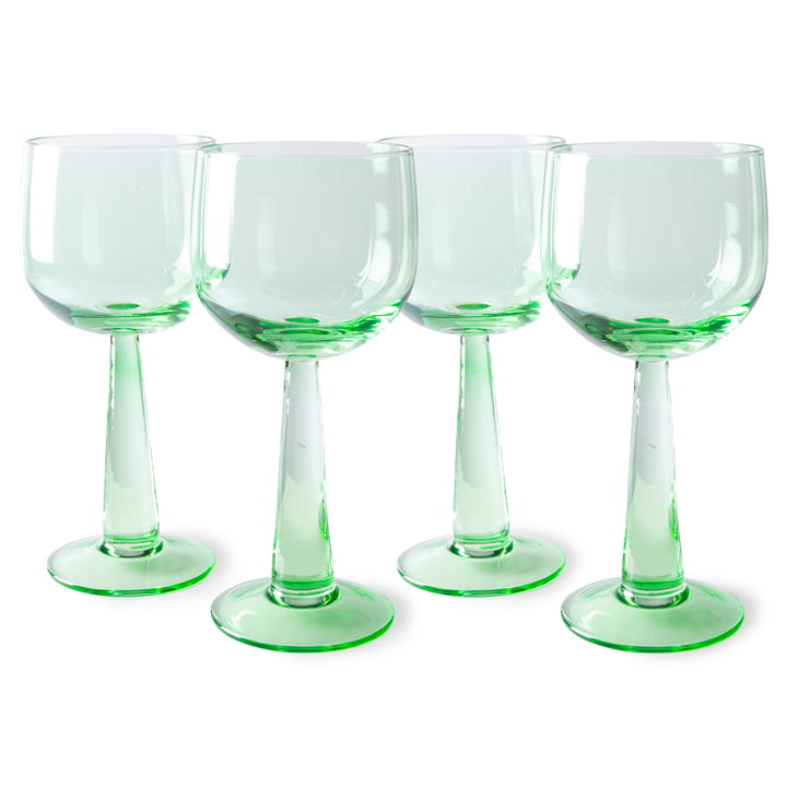 Emeralds Wijnglas van HKliving in de kleur fern green