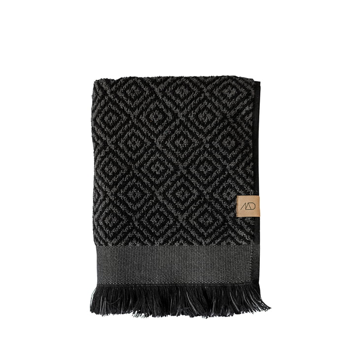 Morocco Handdoek 50 x 95 cm van Mette Ditmer in zwart/grijs